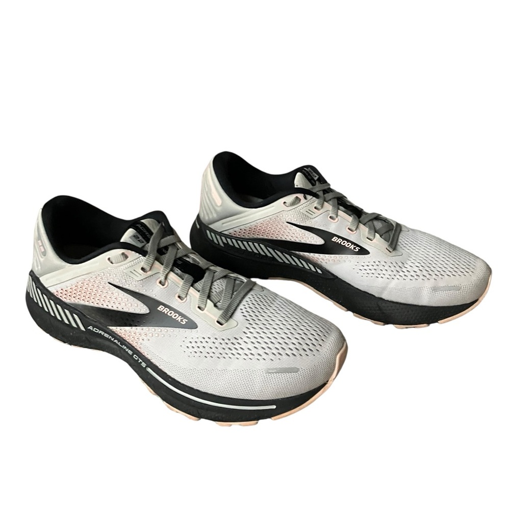 Brooks Adrenaline GTS 22 Women Gray Rose Black Running Sneakers Size 10.5 W - Picture 2 of 14